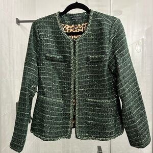 Boston Proper Green Tweed Jacket